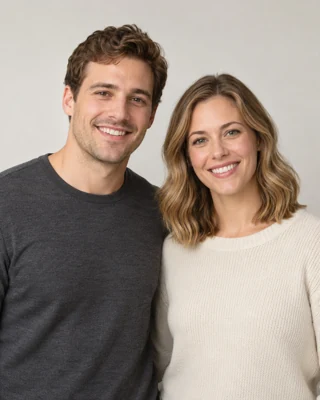 AI-generated couple portrait used for this real conversion